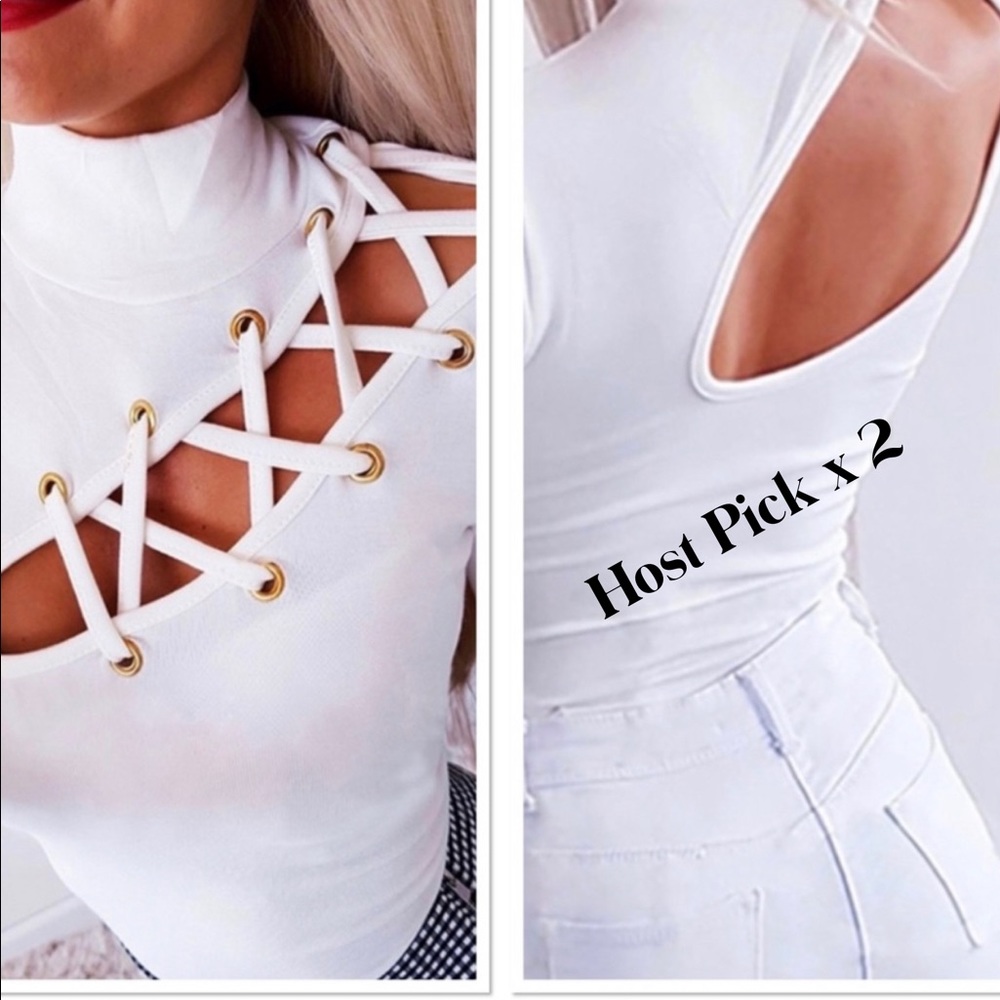 New womens LACE UP TOP sz xl